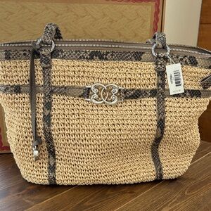 Brighton Blair Handwoven Straw Tote Handbag